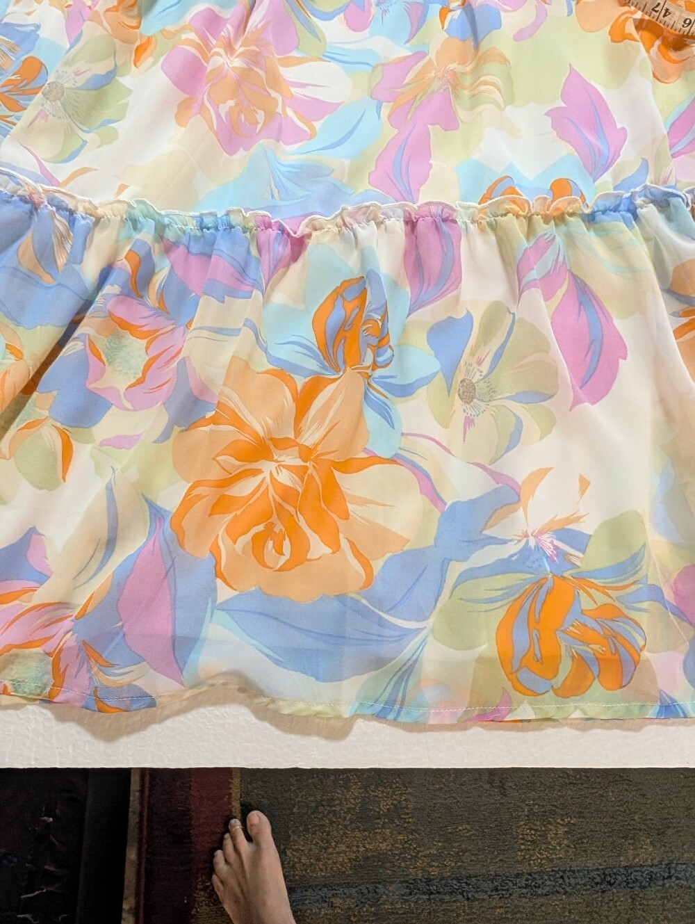 Lixology 3X Pastel Floral Puff Sleeve Maxi Dress Cottagecore Boho A-142 - Picture 9 of 11